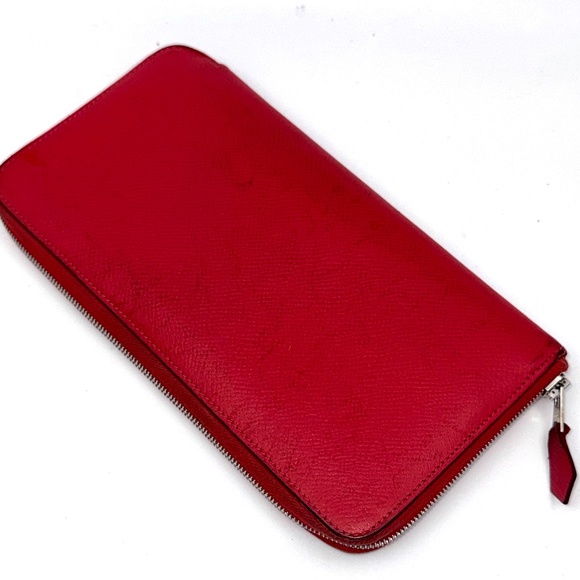 Authentic Hermes Azap long Leather & Silk-in Wallet, stamped □M - Picture 1 of 11